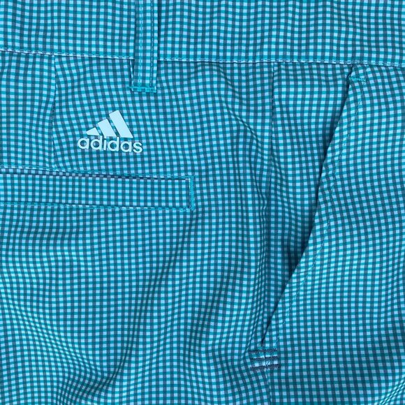Adidas Ultimate 365 Gingham Woven Sport Green Grey Men's Golf Shorts sz 38 - Picture 4 of 6